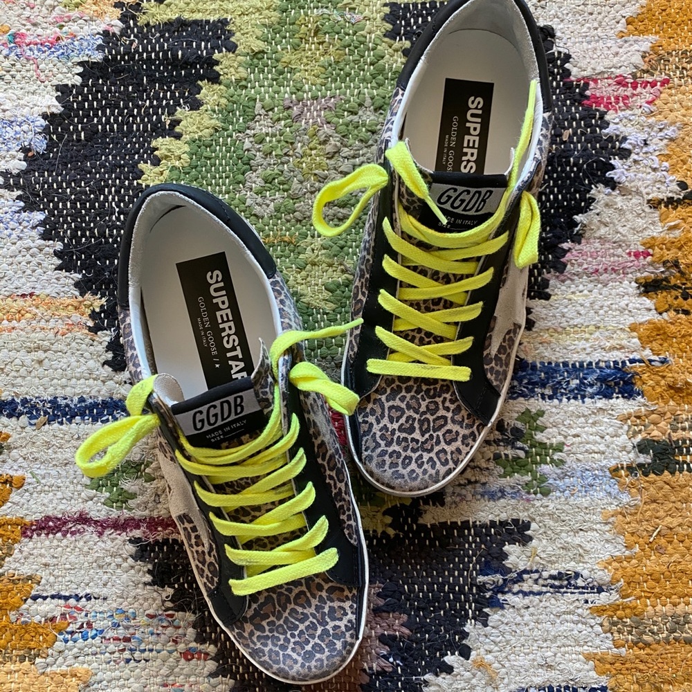 Golden Goose leopard suede Superstars